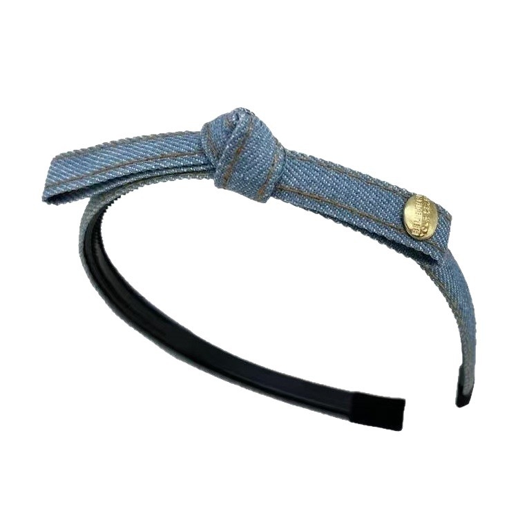 Vintage slatka kopča za kosu i traka za žene — 2025 novi model, denim plava mašna, svestran elegantan dodatak za kosu