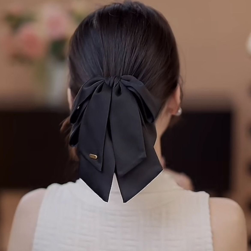 ZJ179 Saten klips za kosu u stilu mašne, korejski stil, s visokim krunom