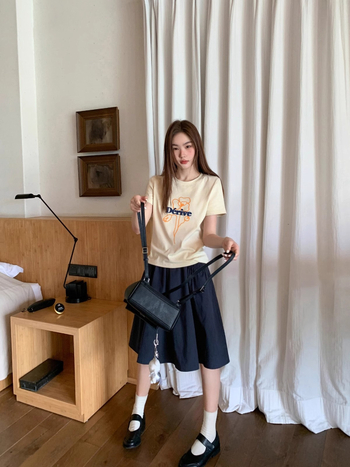 Ženska majica kratkih rukava u američkom retro stilu s tiskom slova – Slim fit, pamuk
