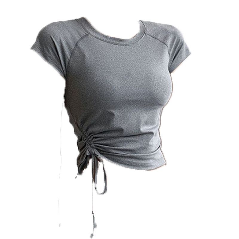 Γυναικείο κοντομάνικο αθλητικό τοπ, αναπνεύσιμο, γρήγορα στέγνωμα, για τρέξιμο, πιλάτες, προπόνηση και γιόγκα.