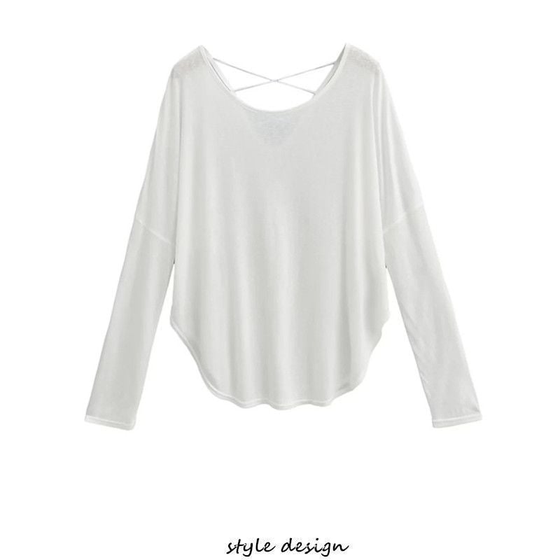 Ženska majica za jazz ples, slobodnog kroja, dugi rukavi, stražnji izrez, sloj zaštite od sunca, ležerni stil