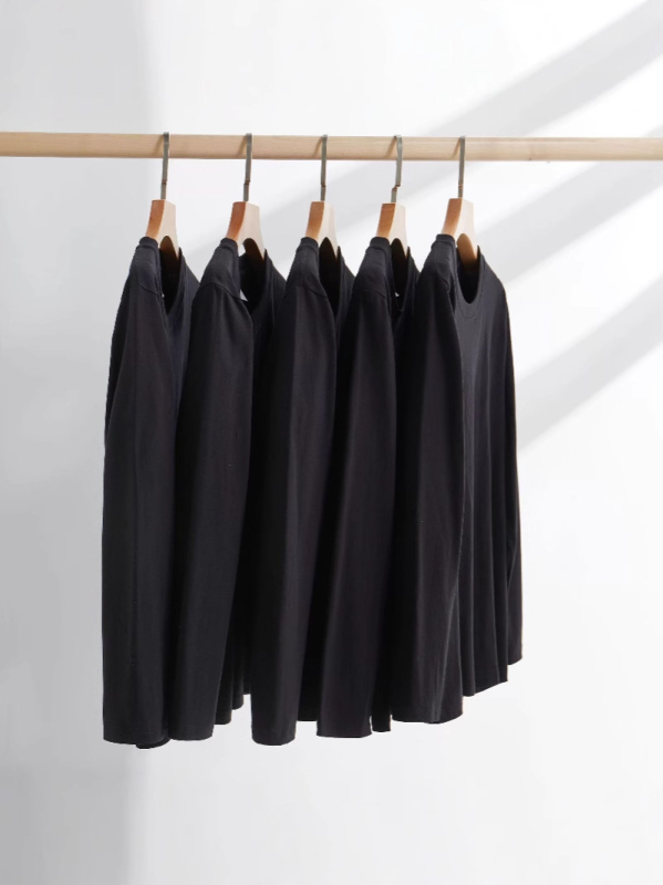 Težak pamukasti unisex T‑shirt s dugim rukavima, labavog kroja, bazni sloj za proljeće, jesen i zimu 2025, 200G