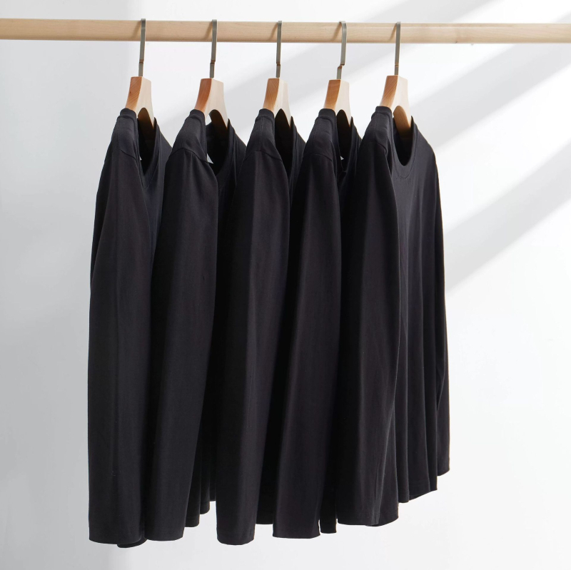 Težak pamukasti unisex T‑shirt s dugim rukavima, labavog kroja, bazni sloj za proljeće, jesen i zimu 2025, 200G