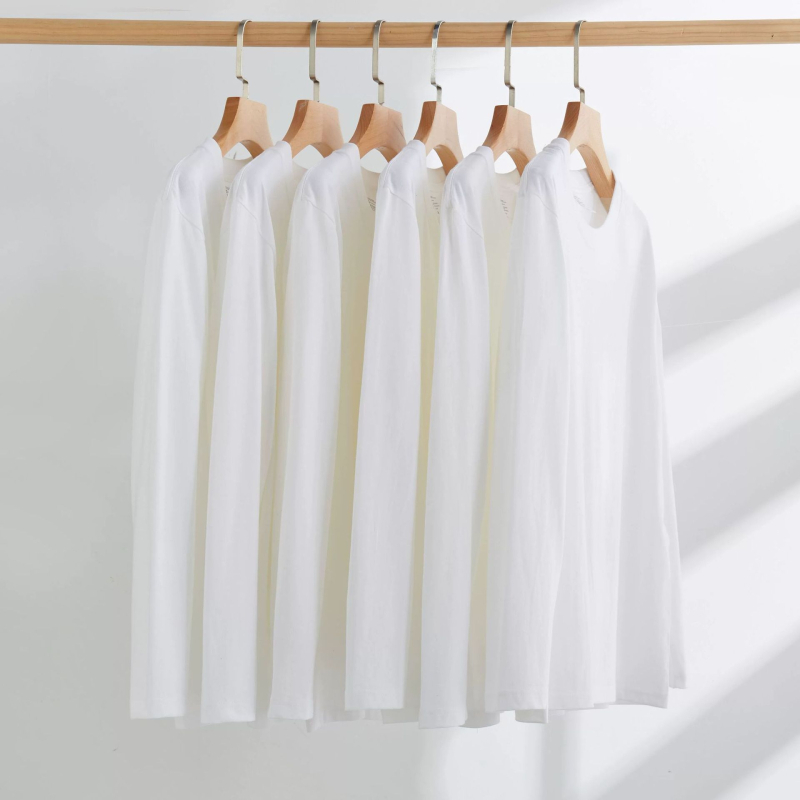 Težak pamukasti unisex T‑shirt s dugim rukavima, labavog kroja, bazni sloj za proljeće, jesen i zimu 2025, 200G