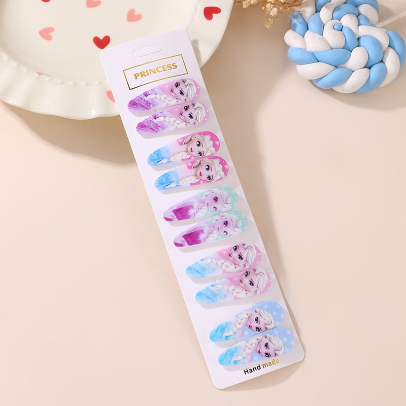 Set od 10 ukosnica za kosu za djecu, tema Led i Snijeg, ukosnice za čelo, princeski stil