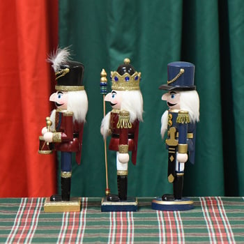 Sjajna nova 25 cm ružičasto-perlna boja luskac na orahe, božićna dekoracija europskog stila za dom, kreativna mala figurica
