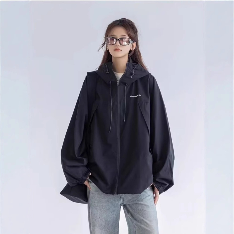 Ženska jakna u američkom retro streetwear stilu, vodootporna i otporna na vjetar, ljubičasta, za proljeće i jesen, edicija za parove