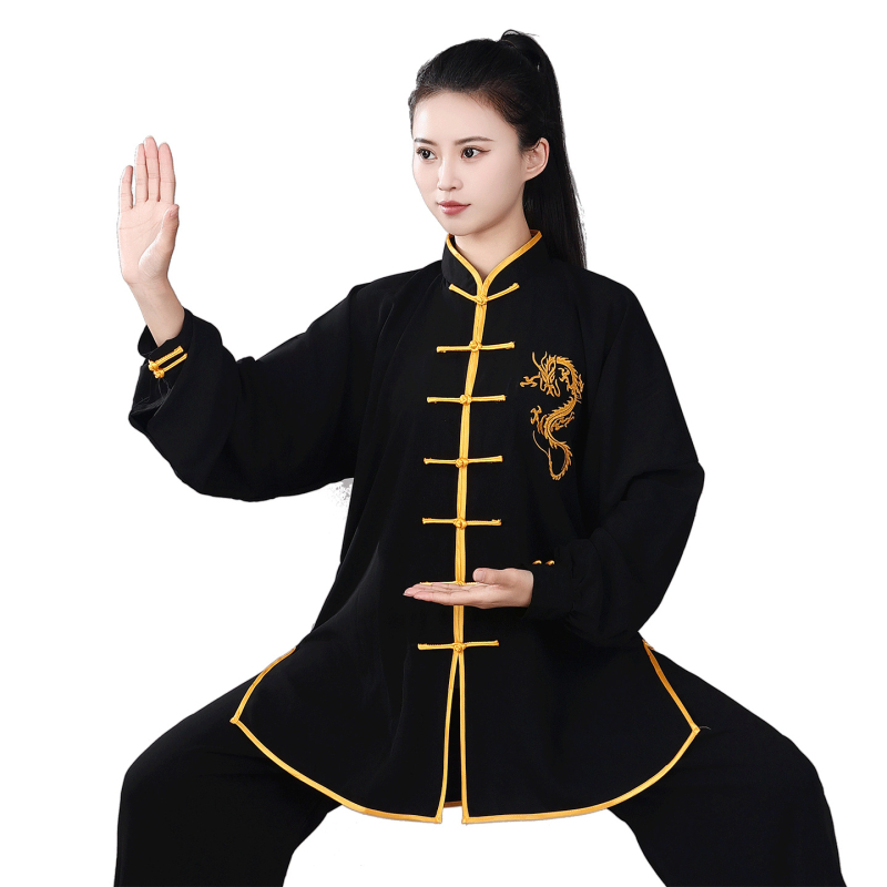 Vezena Tai Chi uniforma za proljeće-ljeto, pamuk-svilena mješavina, unisex, za odrasle