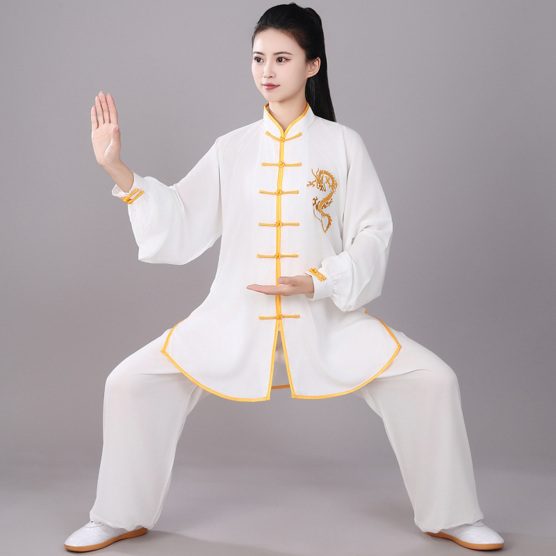 Vezena Tai Chi uniforma za proljeće-ljeto, pamuk-svilena mješavina, unisex, za odrasle