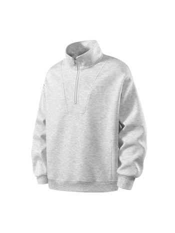 Тежък американски стил полуцип суитшър за мъже, дълги ръкави, нов модел 2025, ежедневна дреха със стойкова яка за пролет, есен и зима