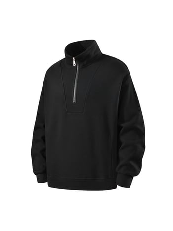 Тежък американски стил полуцип суитшър за мъже, дълги ръкави, нов модел 2025, ежедневна дреха със стойкова яка за пролет, есен и зима