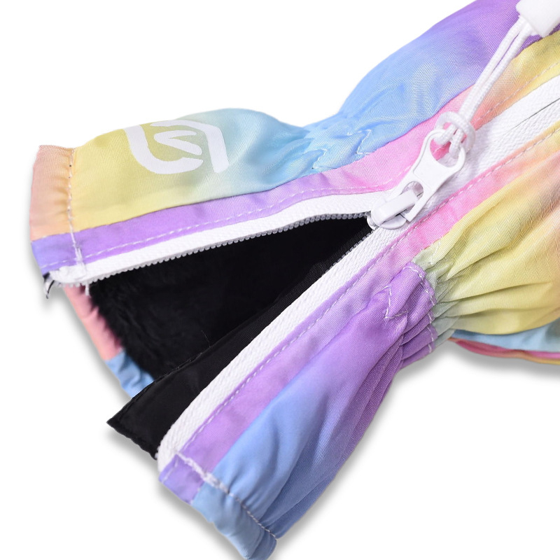 Lányos gyerekek síkesztyűi, meleg fleece-béléssel, vastag, oldalsó cipzárral, téli szezonra, 7–12 évesek