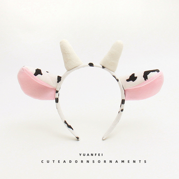 Ručna čelenka s ušima krave — slatka karikatura, dodatak djeci i odraslima