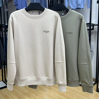 Мъжки суитшърт с дълги ръкави, кръгло деколте, минималистичен текстуриран дизайн, приятелски към кожата и удобен