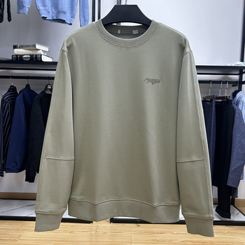 Мъжки суитшърт с дълги ръкави, кръгло деколте, минималистичен текстуриран дизайн, приятелски към кожата и удобен