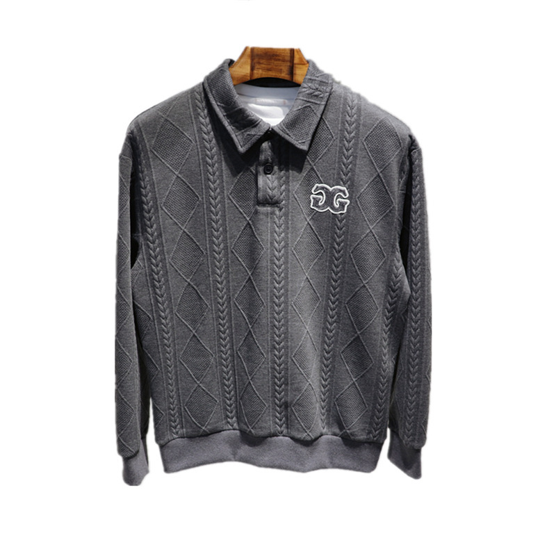 Пролет 2023 Мъжки бродиран кардиган със стойкова яка, плетено яке, ежедневен стил, универсален