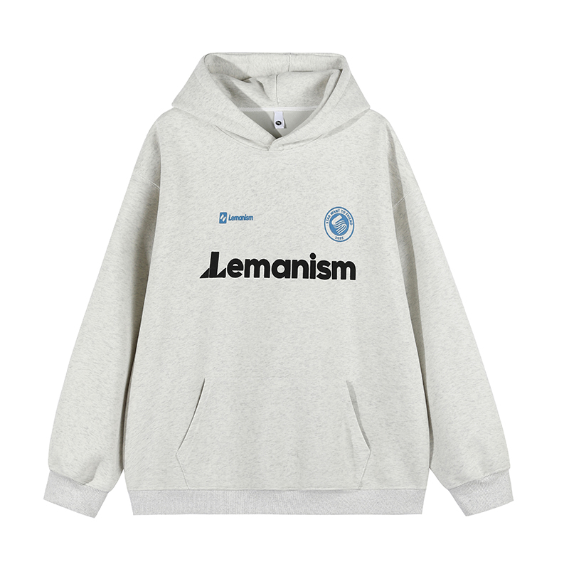 lemanism Американски буквен качулков суитшърт за мъже – 400 g тежък, подплатен флис, топло зимно яке