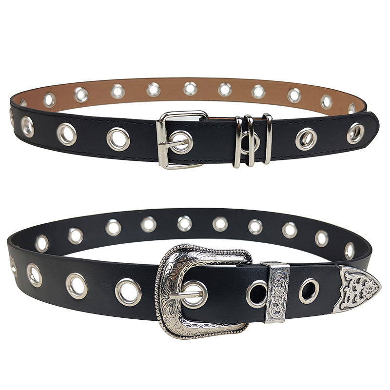 Ženski retro pojas s graviranom kopčom, pojas s kopčom s iglom, od umjetne kože za casual hlače, punk stil