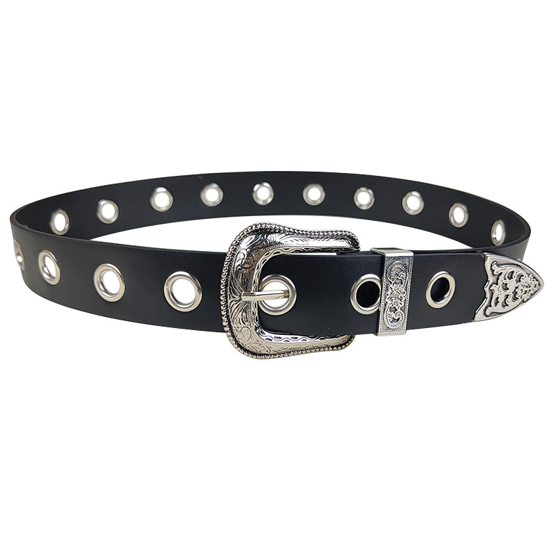 Ženski retro pojas s graviranom kopčom, pojas s kopčom s iglom, od umjetne kože za casual hlače, punk stil