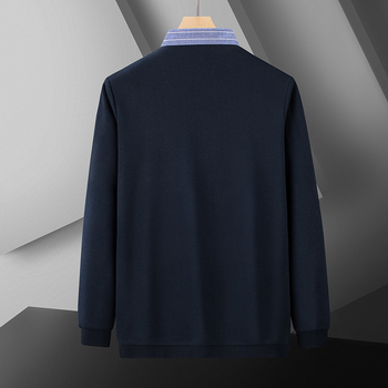 Muški kardigan-sweatshirt plus veličine, s flis podstavom, stojeći ovratnik, dugi rukavi, širok kroj, bočni džepovi