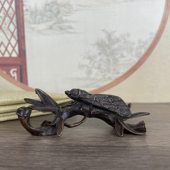 Βιντάζ διακοσμητικό από κράμα χαλκού με μπαμπού, για ειρήνη και ευημερία, άνοδο προς τη φήμη, διακόσμηση τραπεζιού τσαγιού, tea pet