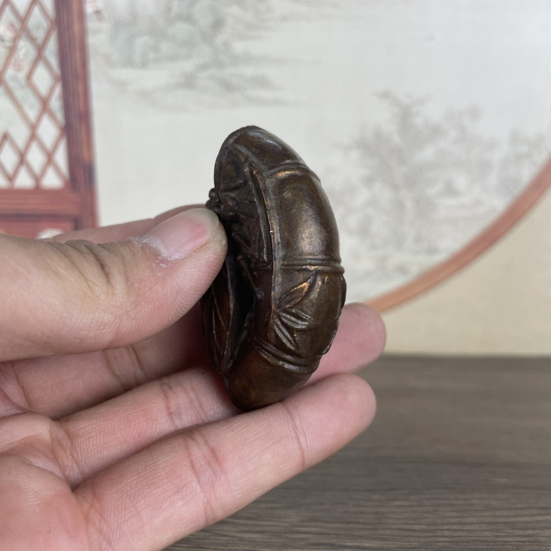 Βιντάζ διακοσμητικό από κράμα χαλκού με μπαμπού, για ειρήνη και ευημερία, άνοδο προς τη φήμη, διακόσμηση τραπεζιού τσαγιού, tea pet