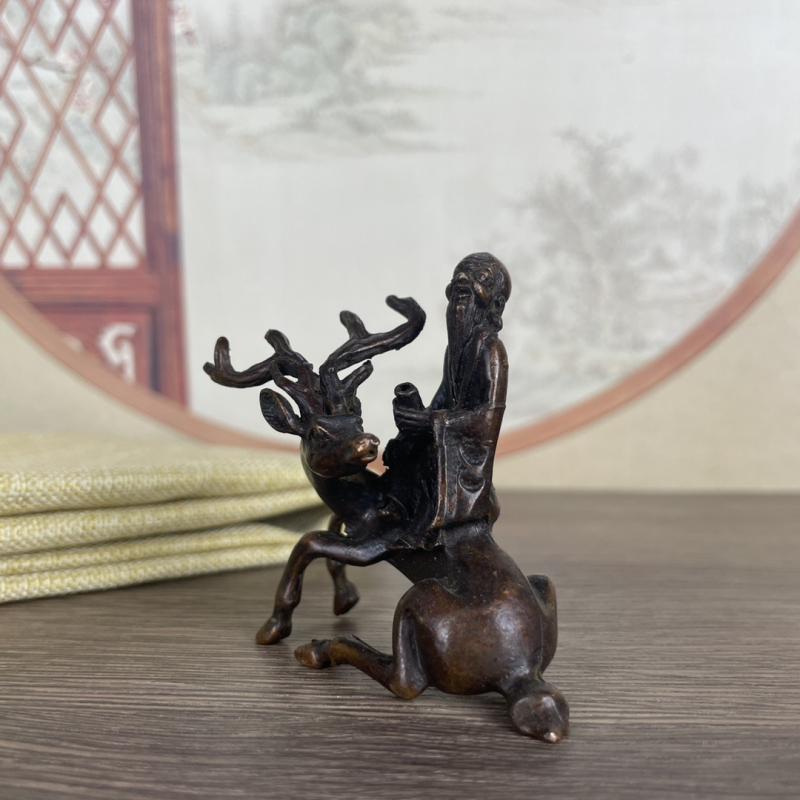 Βιντάζ διακοσμητικό από κράμα χαλκού με μπαμπού, για ειρήνη και ευημερία, άνοδο προς τη φήμη, διακόσμηση τραπεζιού τσαγιού, tea pet