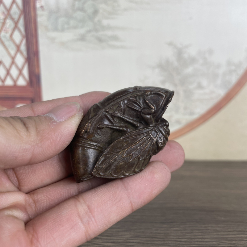 Βιντάζ διακοσμητικό από κράμα χαλκού με μπαμπού, για ειρήνη και ευημερία, άνοδο προς τη φήμη, διακόσμηση τραπεζιού τσαγιού, tea pet