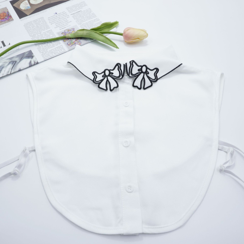 Guler fals cu imprimeu fluture, șifon, accesoriu vestimentar pentru femei