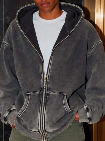 2026 есенно-зимски поларено подплатен суитшърт с качулка, oversized, унисекс