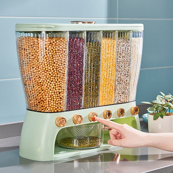 Kutija za pohranu žitarica s podijeljenim pretincima, prehrambena plastika, velika kapaciteta (9-10 L)