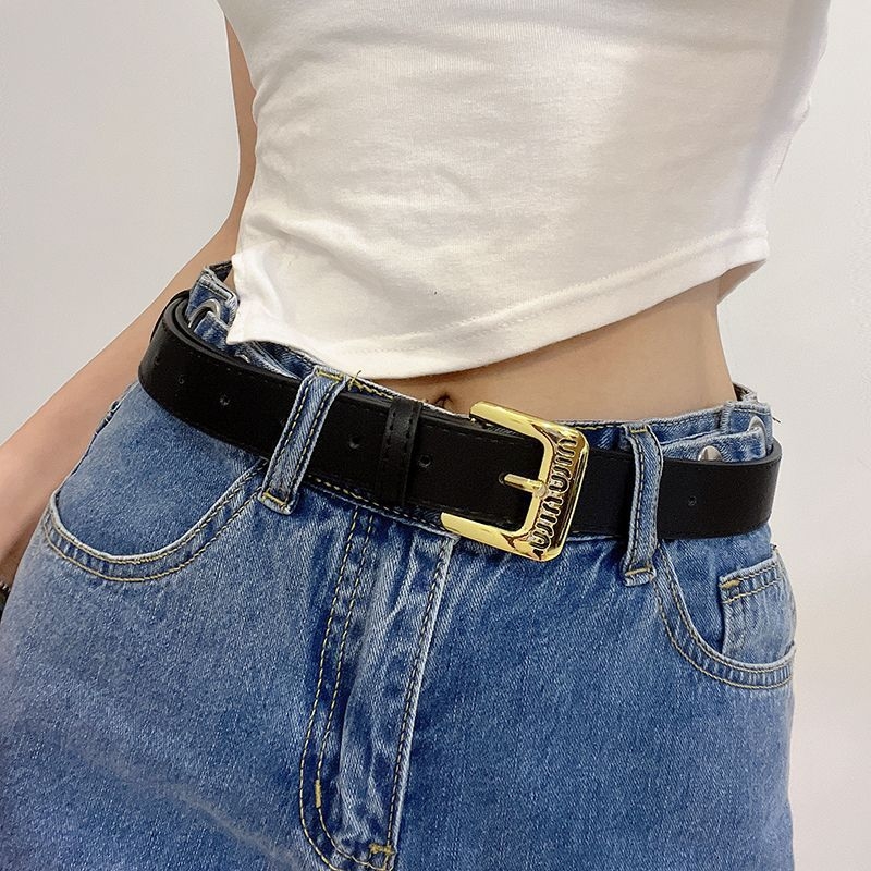 Ženski pojas s slovom M, retro stil, zlatna metalna kopča, jednostavan i elegantan pojas za traperice