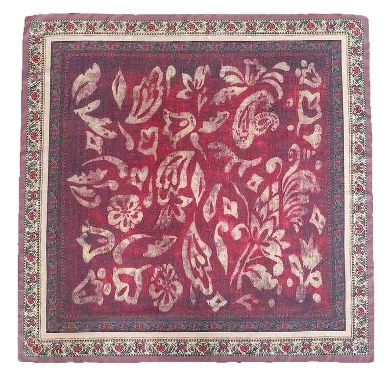 Lagani kvadratni šal 110×110 cm, imitacija svile i pamuka, zaštita od sunca, plaža, za žene.