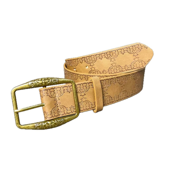 Ženski kaiš od PU kože s reljefnim retro dizajnom, etnički nadahnut stil, kopča od legure, širina 3,8 cm