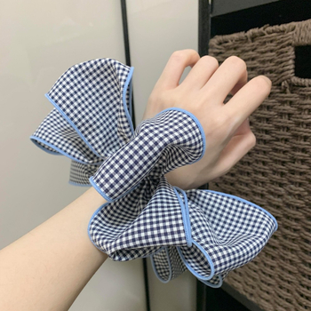 Guma za kosu u kariranom francuskom stilu, ženski dodatak, korejski stil