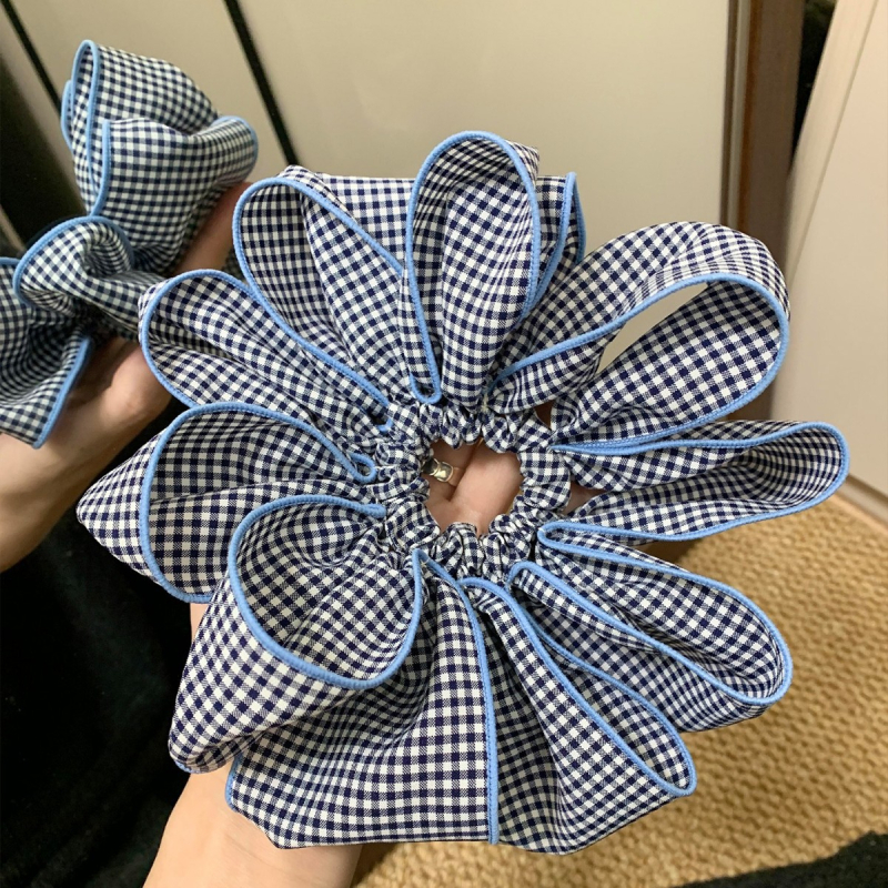 Guma za kosu u kariranom francuskom stilu, ženski dodatak, korejski stil