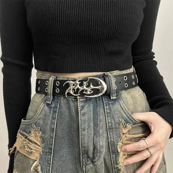 Punk stil metalni pojas s izrezima i rivetima za žene, retro dekorativni pojas za haljine, moderan i svestran dodatak