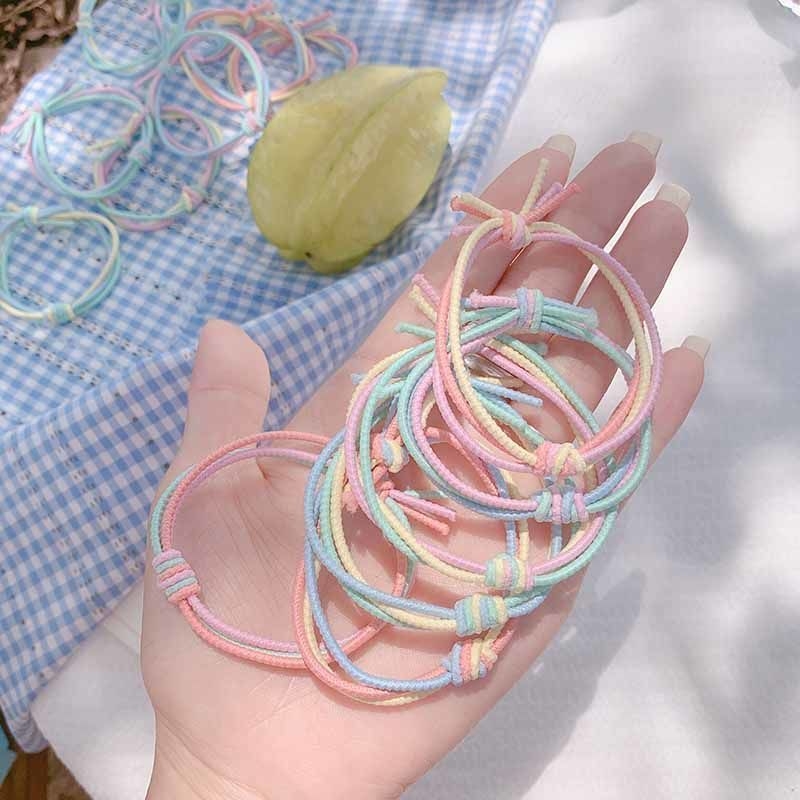 Ženska gumica za kosu u pastelnim macaron bojama, visoka elastičnost, najlon, minimalistički korejski Mori stil