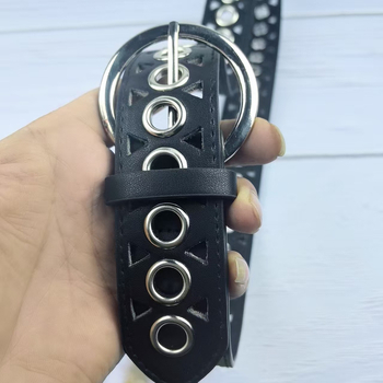 Punk stil metalni pojas za traperice, širok, dekorativna kopča