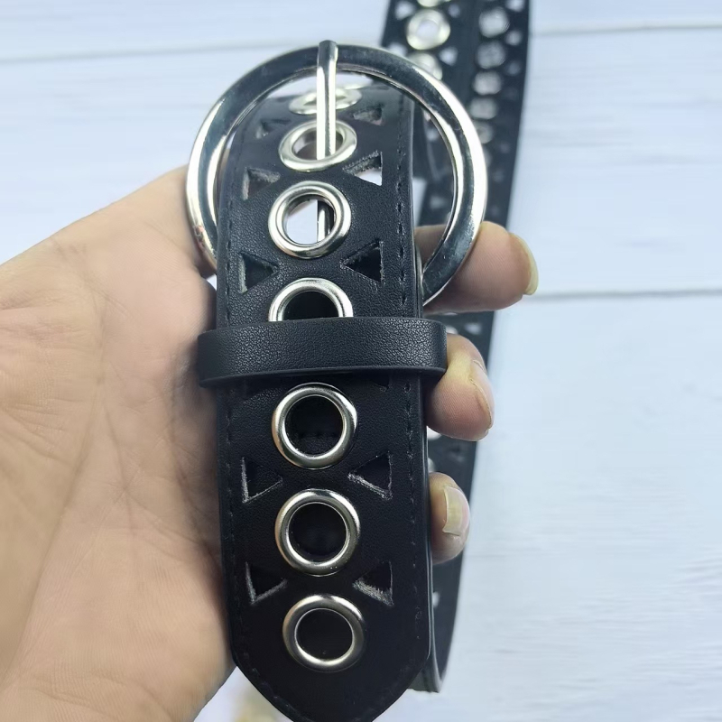 Punk stil metalni pojas za traperice, širok, dekorativna kopča