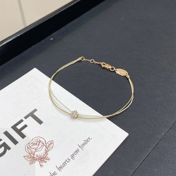 Trostruka mini narukvica s blještavim kamenčićima, tanak dizajn, proljetno-ljetna novost za žene