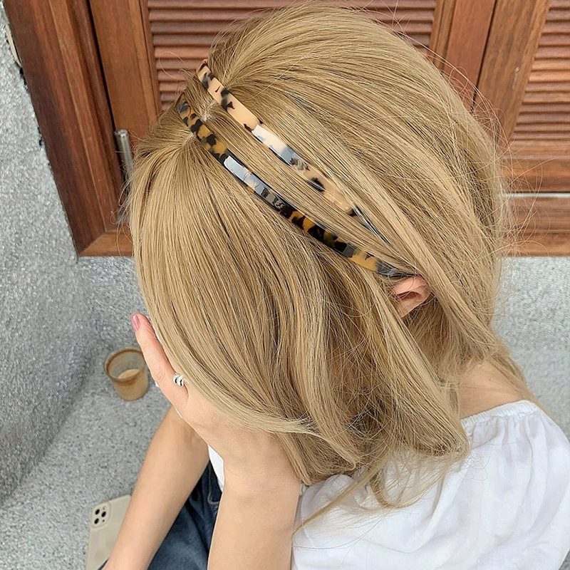 Ženska vintage traka za kosu s leopard printom i uzorkom školjke-želvje kožušine, od acetata