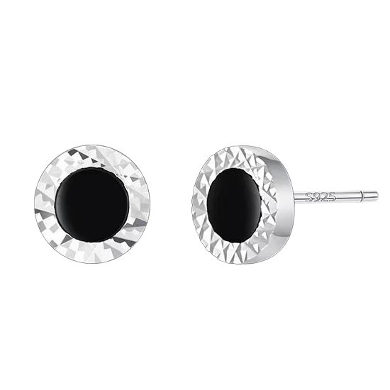 925 sterling srebrne crne naušnice za muškarce, Instagram-inspiriran minimalistički geometrijski dizajn