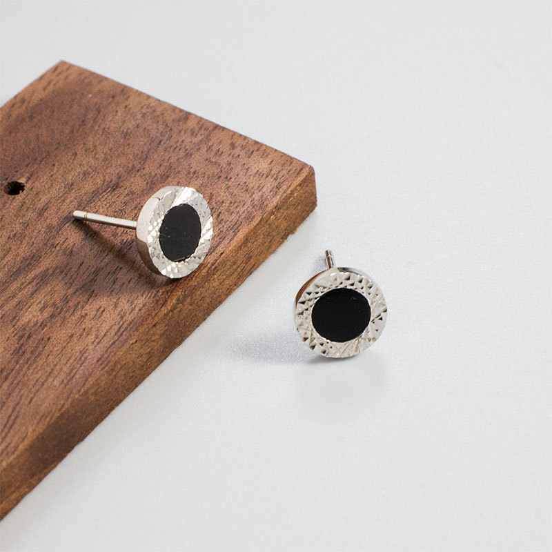 925 sterling srebrne crne naušnice za muškarce, Instagram-inspiriran minimalistički geometrijski dizajn