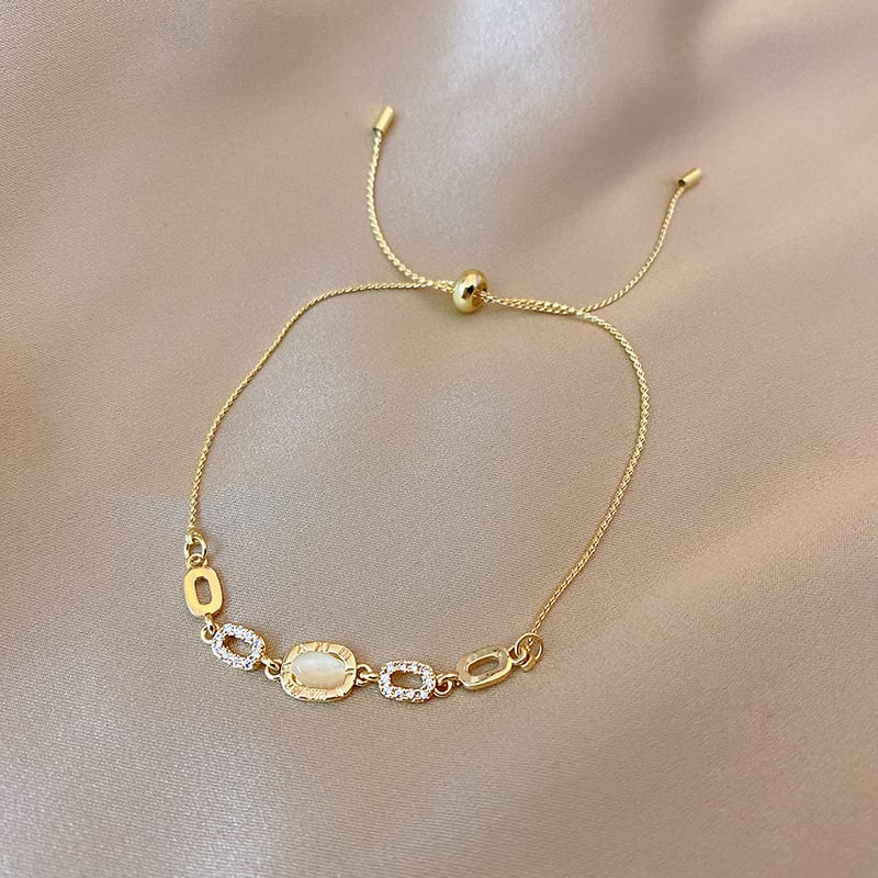 Narukvica u korejskom stilu, svestrana minimalistička klizna narukvica s mikro zirconima, lagana luksuzna modna bižuterija