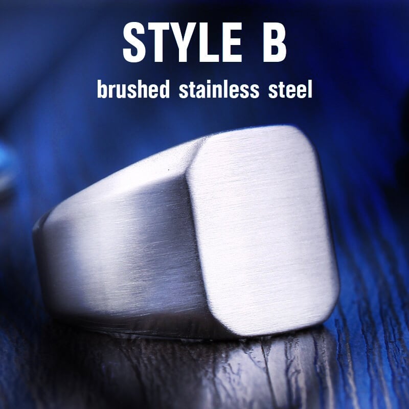 Steel Warrior prsten od nehrđajućeg čelika, nordijski minimalistički stil, brušena površina, geometrijski oblik