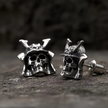 Naušnice s lubanjom za Halloween – bakreni, punk stil, unisex