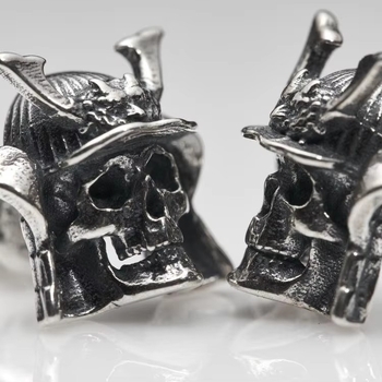 Naušnice s lubanjom za Halloween – bakreni, punk stil, unisex