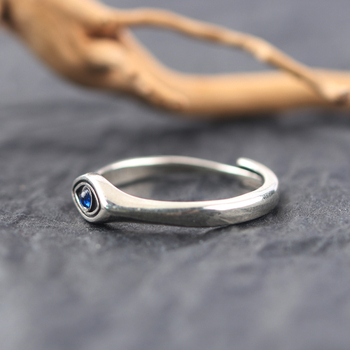 Eye of Blues muški prsten — otvoreni bakreni prsten, podesivi, geometrijski dizajn, minimalistički retro stil