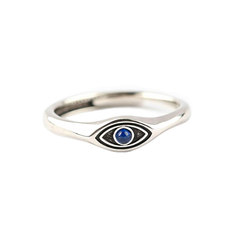 Eye of Blues muški prsten — otvoreni bakreni prsten, podesivi, geometrijski dizajn, minimalistički retro stil